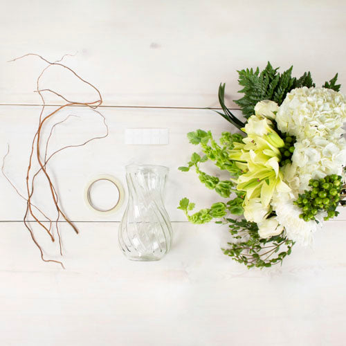 Classy White Dried Arrangement